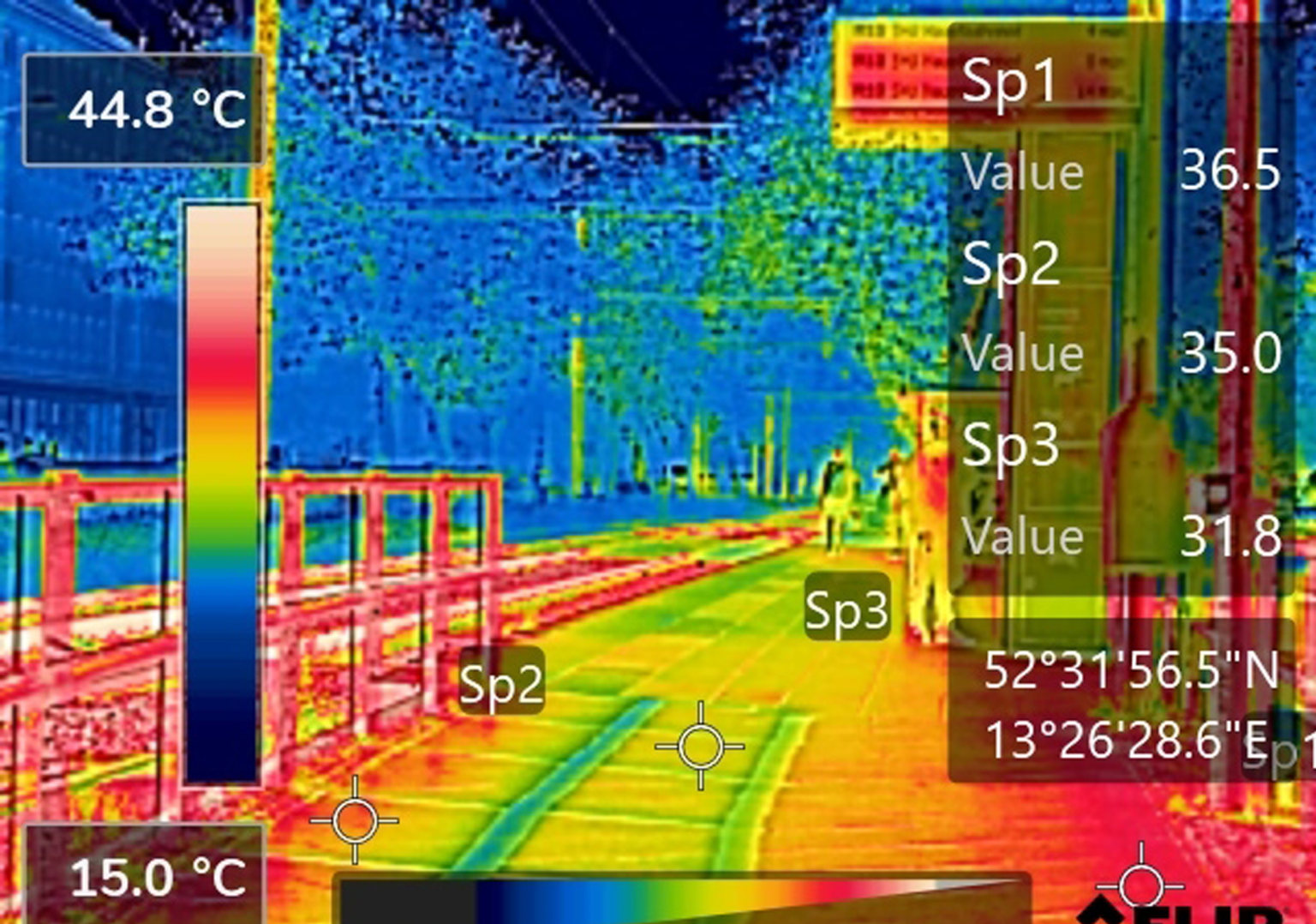 Thermal survey at tram stop