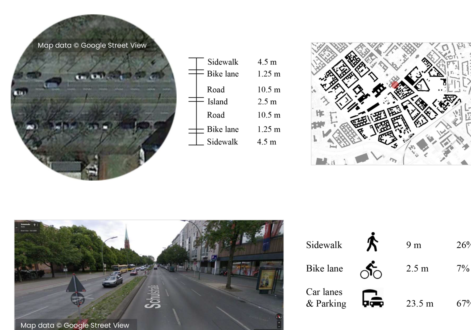 Street space allocation for travel modes