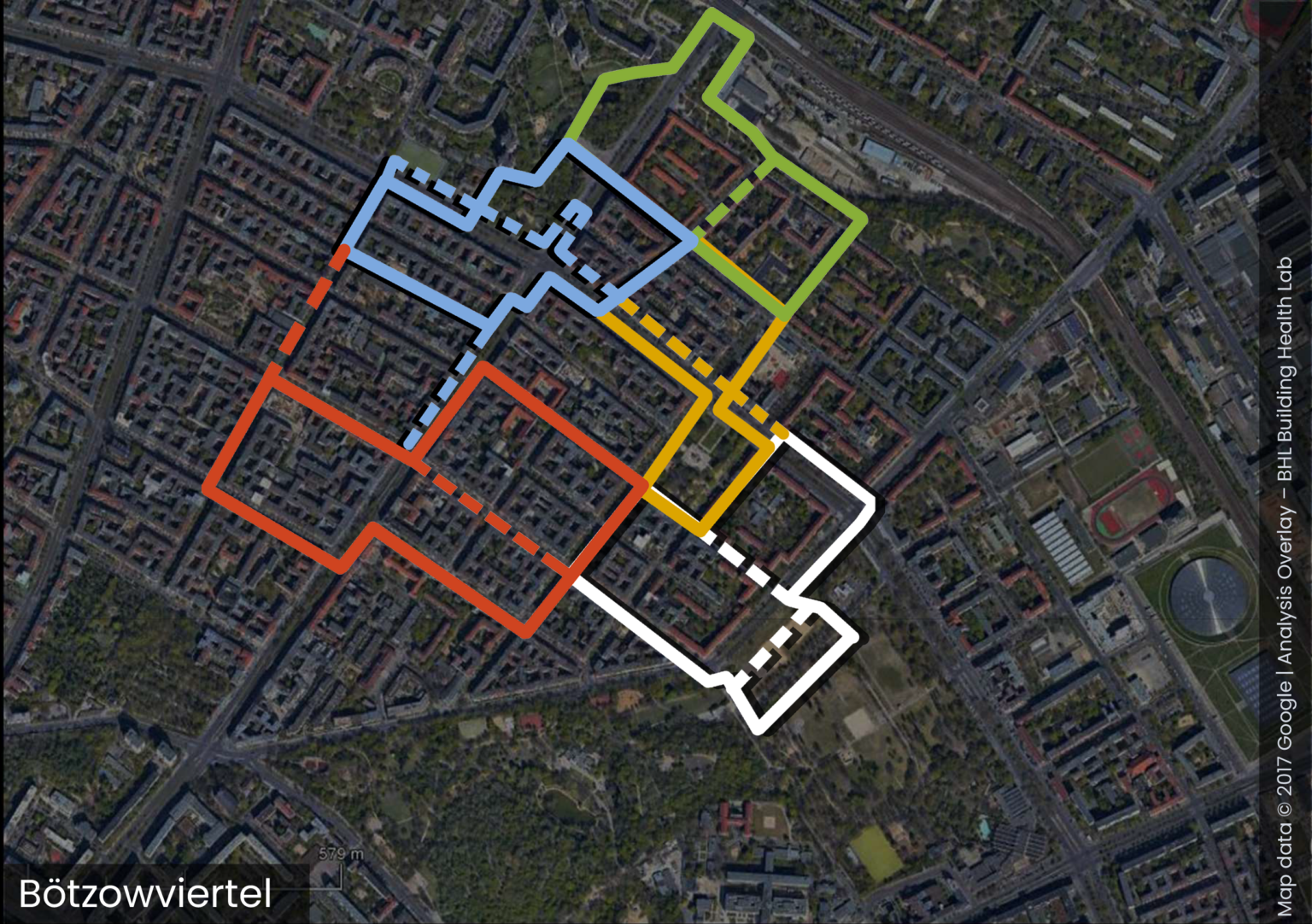 Pedestrian loops at Bötzowviertel